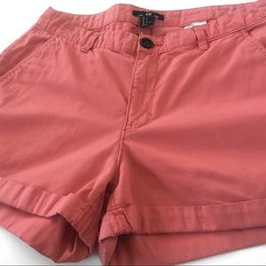 H&M Coral Cotton Cuff Shorts Size 6